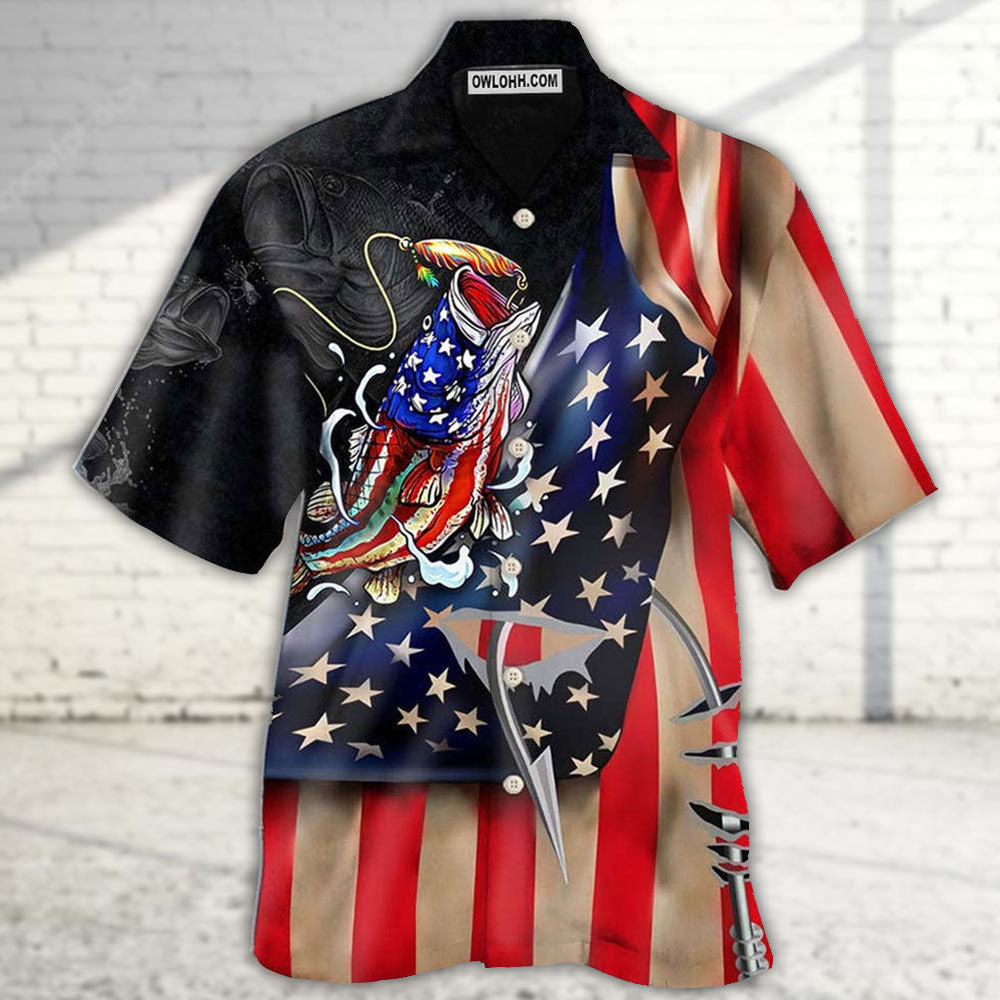 Fishing Bass Fishing America Cool Style - Hawaiian Shirt