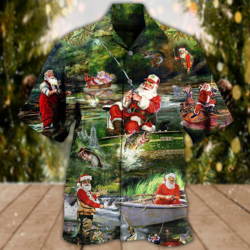 Fishing Christmas Merry Fishmasand A Happy New Reel - Hawaiian Shirt