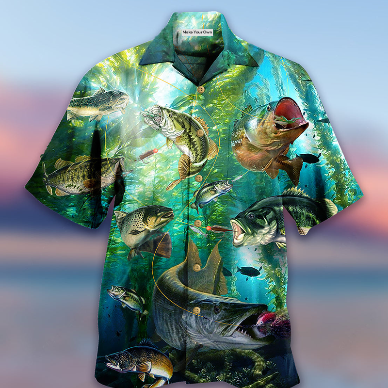 Fishing More Worry Less Blue Ocean - Hawaiian Shirt