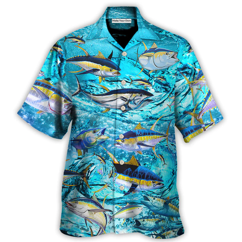 Fishing Tuna Fish In The Blue Sea - Hawaiian Shirt