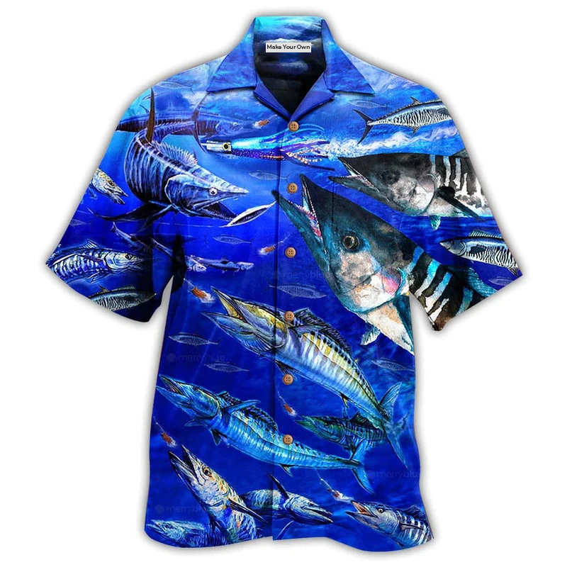 Fishing Love Blue Ocean - Hawaiian Shirt