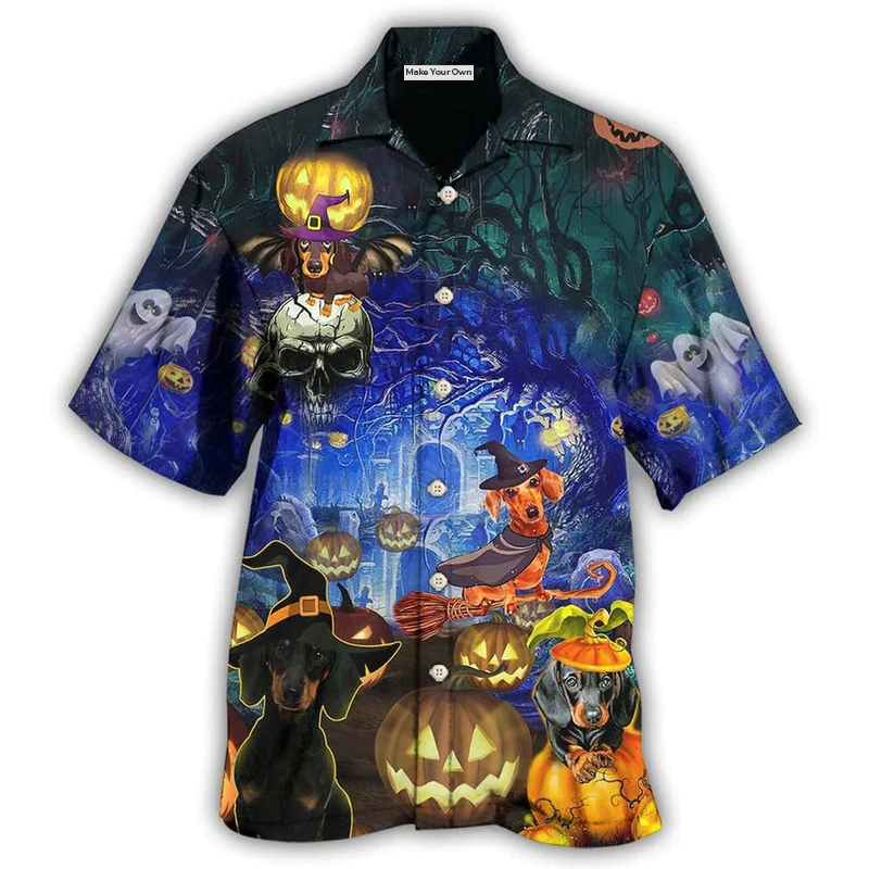 Halloween Dachshund And Dogs - Hawaiian Shirt