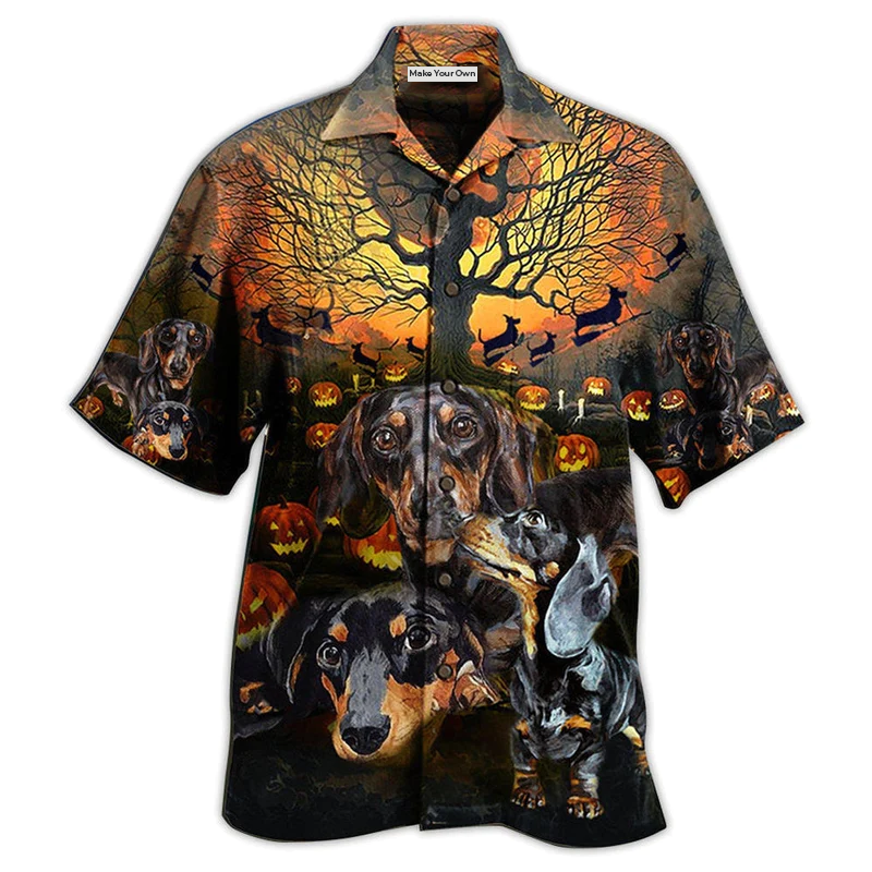 Dachshund Halloween Night Pumpkin - Hawaiian Shirt