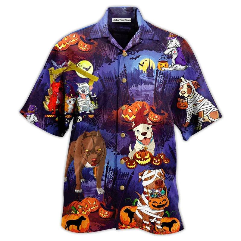 Halloween Dogs Night Scary - Hawaiian Shirt