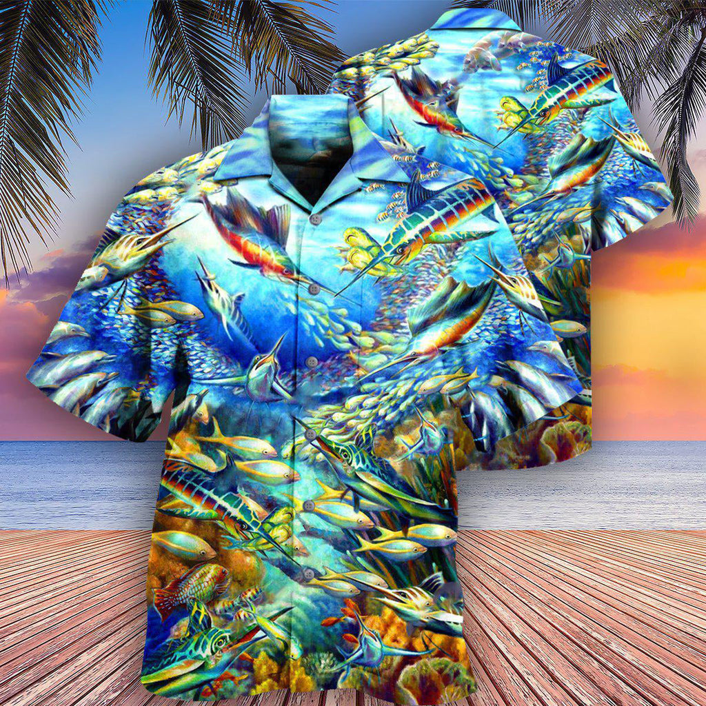 Ocean Marine Biology Swordfish - Hawaiian Shirt