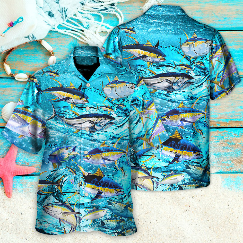 Fishing Tuna Fish In The Blue Sea - Hawaiian Shirt