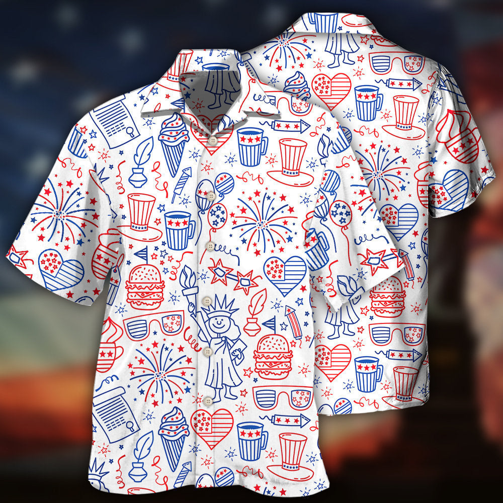 America Independence Day Fourth Of July Cool Art - Hawaiian Shirt