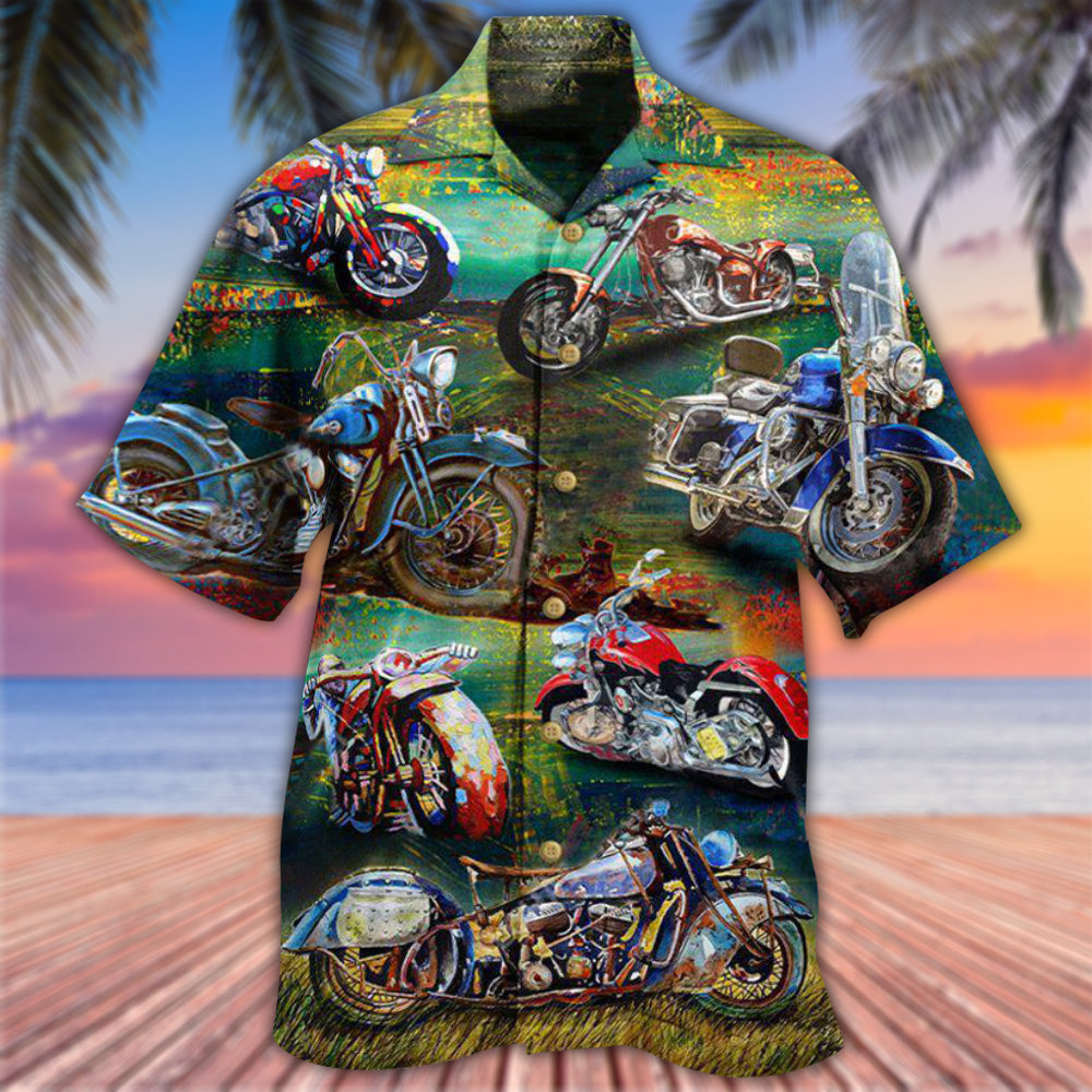 Motorcycle Freedom Is A Full Tank Happy With Road - Hawaiian Shirt