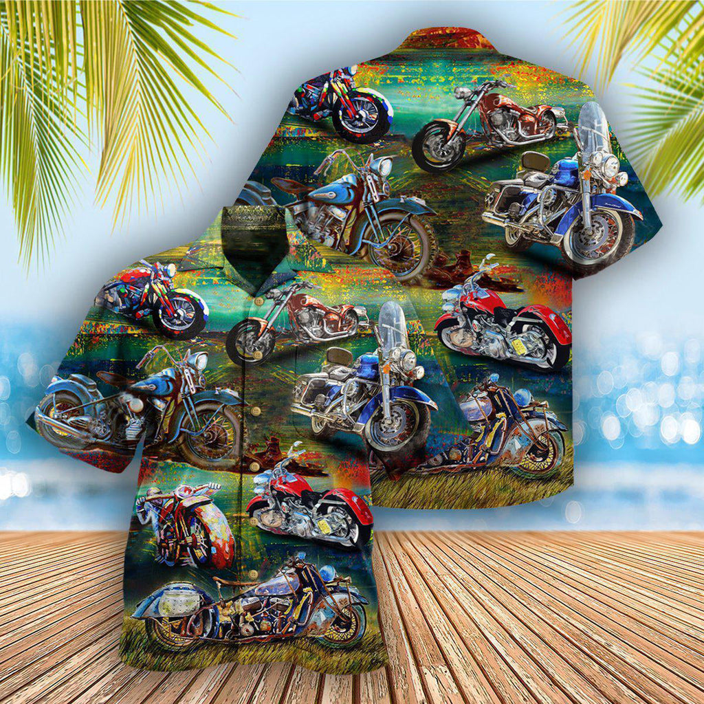 Motorcycle Freedom Is A Full Tank Happy With Road - Hawaiian Shirt