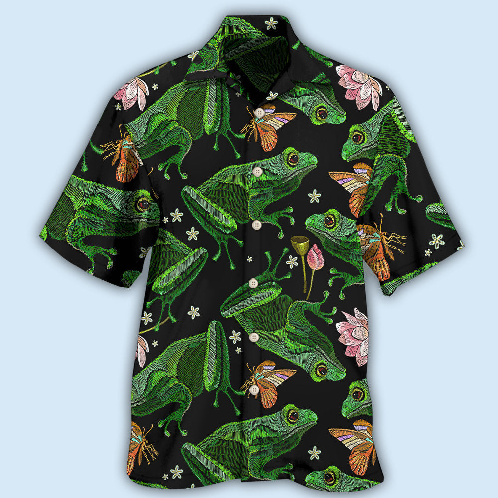 Frog Green Frog Black Style - Hawaiian Shirt