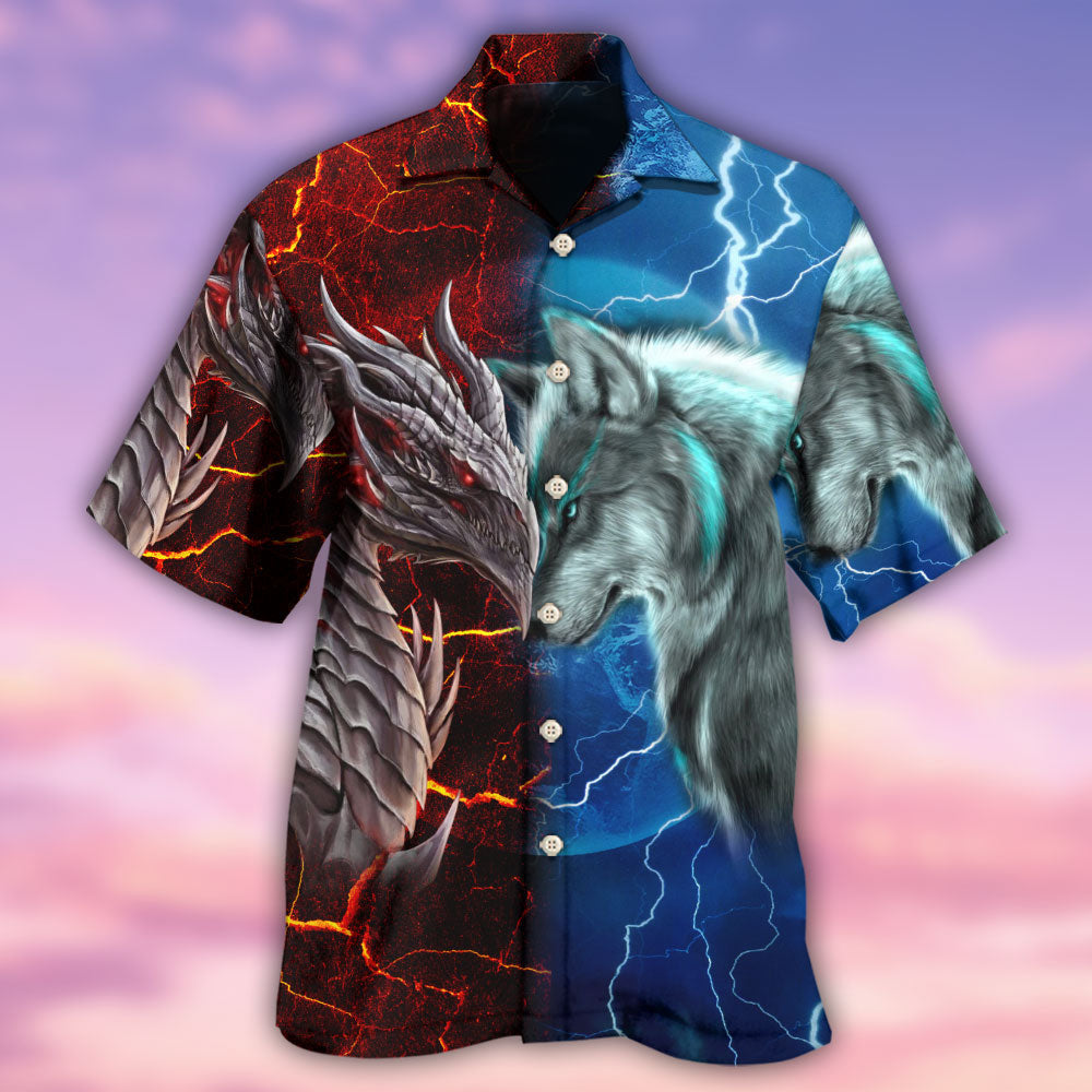 Dragon And Wolf Let's Fight - Hawaiian Shirt