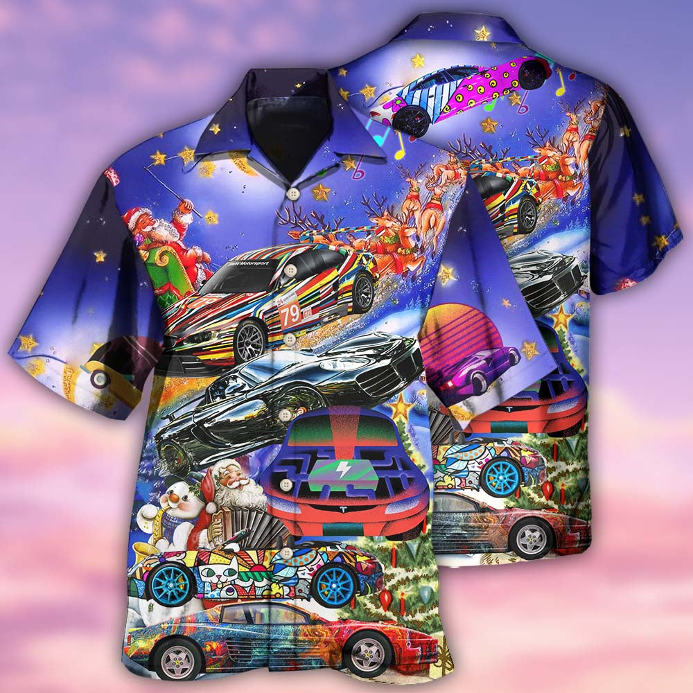 Car Funny For Christmas Merry Night - Hawaiian Shirt