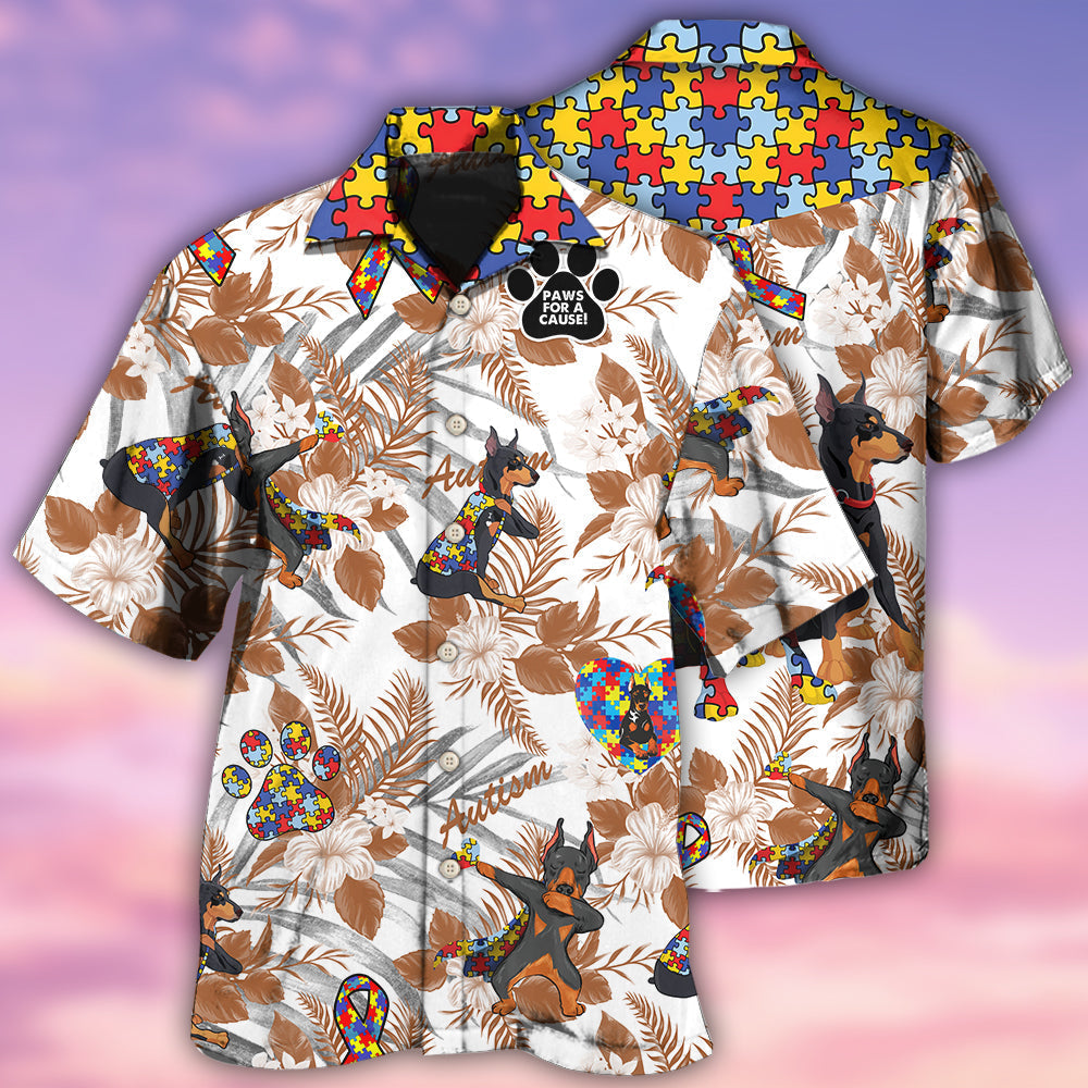 Doberman Autism With Serious Style - Hawaiian Shirt