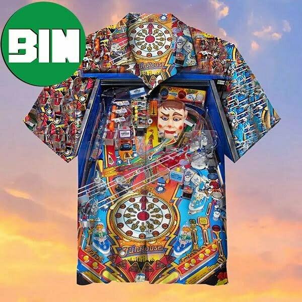 Funhouse Pinball Machine Summer Hawaiian Shirt