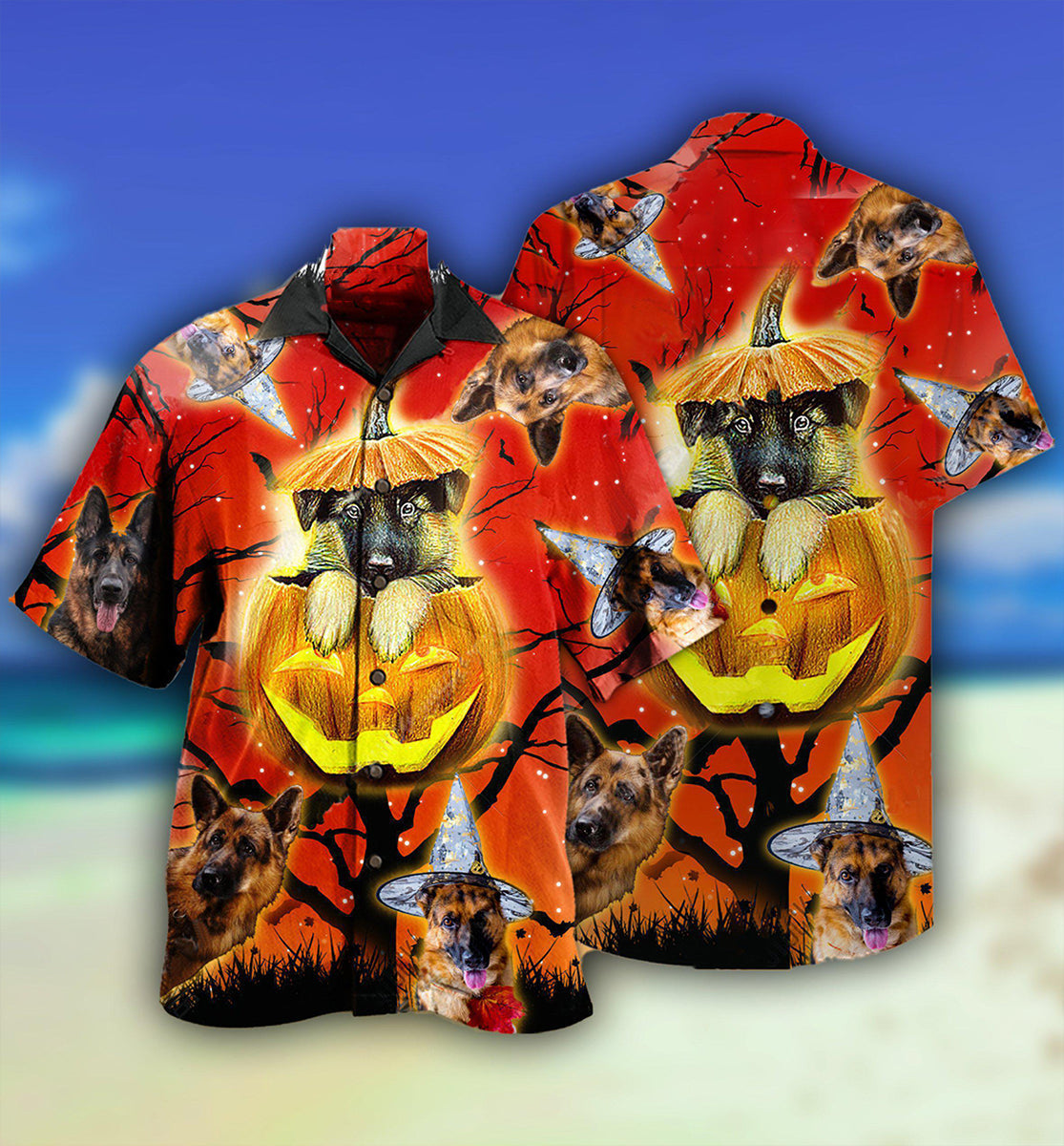 German Shepherd Dog Cute Halloween - Hawaiian Shirt