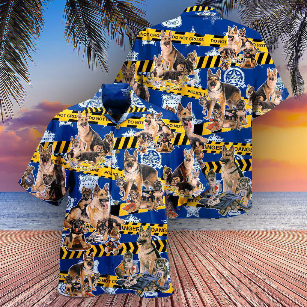 German Shepherd You Can Run But You Can't Hide - Hawaiian Shirt
