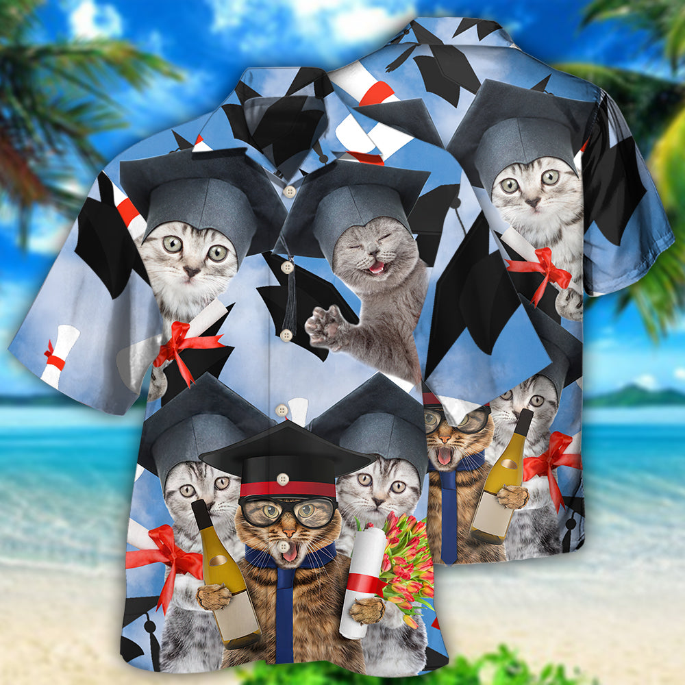 Cat Graduation Cute Cat - Hawaiian Shirt