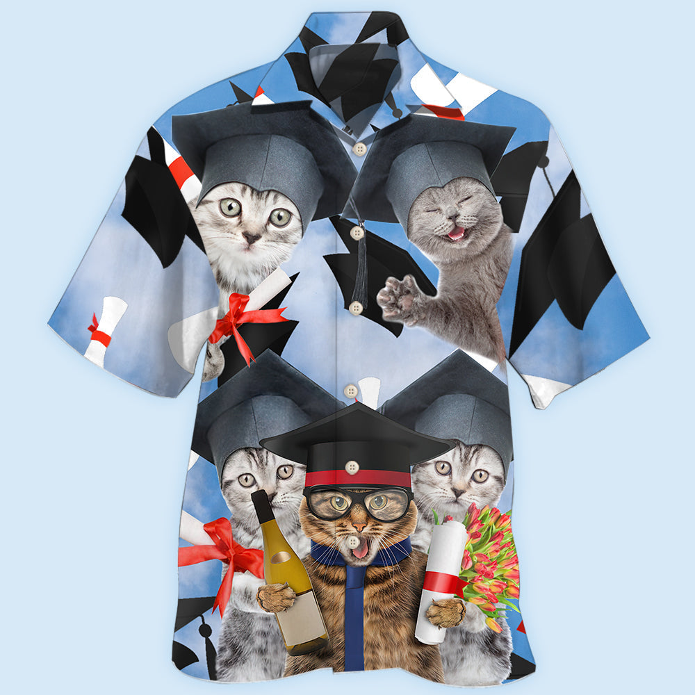 Cat Graduation Cute Cat - Hawaiian Shirt