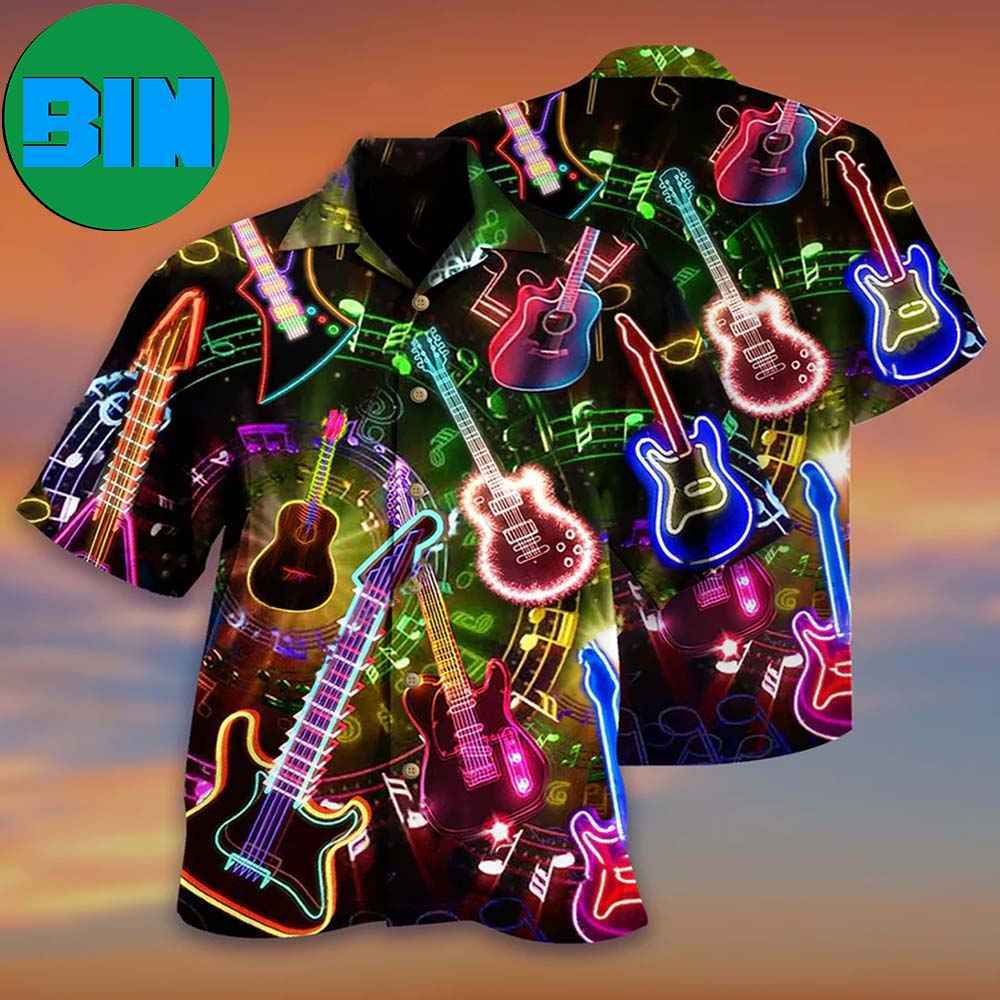 Guitar Music All You Need Is A Guitar Tropical Hawaiian Shirt