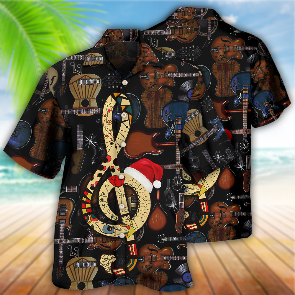 Guitar Happy Merry Christmas - Hawaiian Shirt