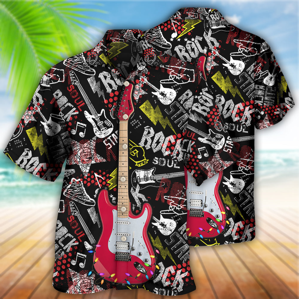 Guitar Rock Soul Merry Christmas Happy - Hawaiian Shirt