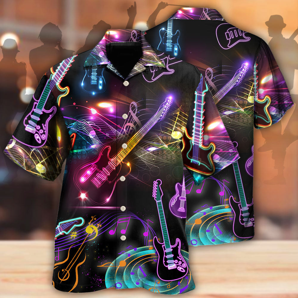 Guitar Neon Amazing Art - Hawaiian Shirt