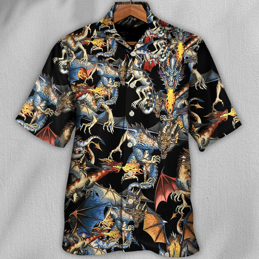 Dragon Breathing Fire Awesome - Hawaiian Shirt
