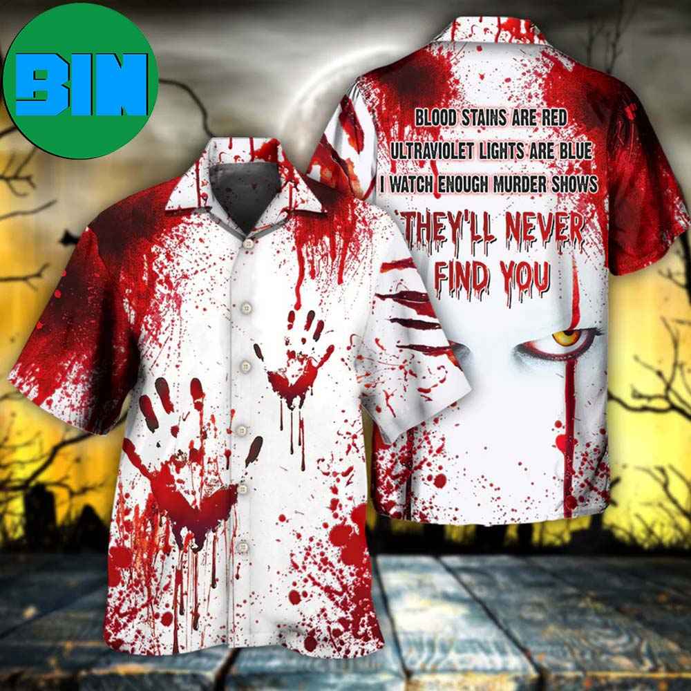 Halloween Clown They'll Never Find You Summer Hawaiian Shirt