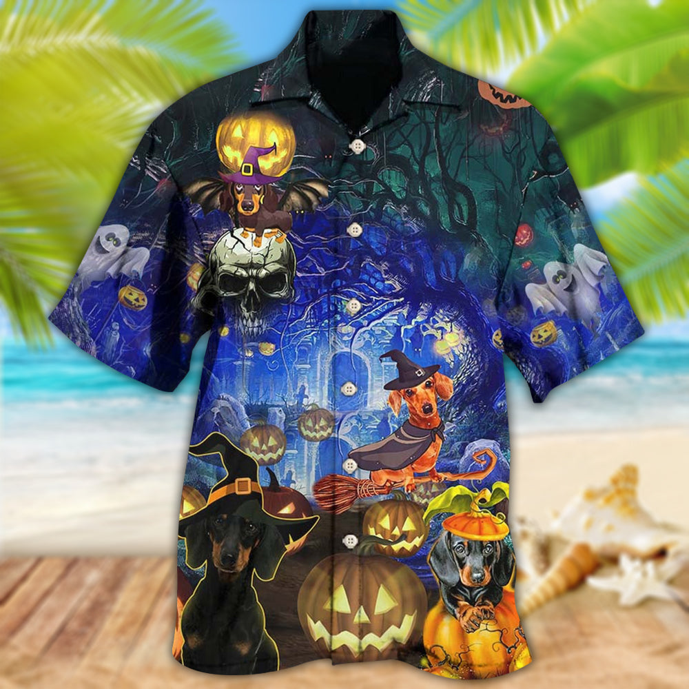 Halloween Dachshund And Dogs - Hawaiian Shirt