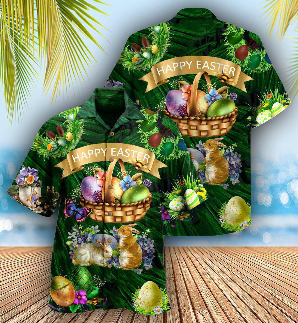 Easter Happy With Bunny Funny - Hawaiian Shirt