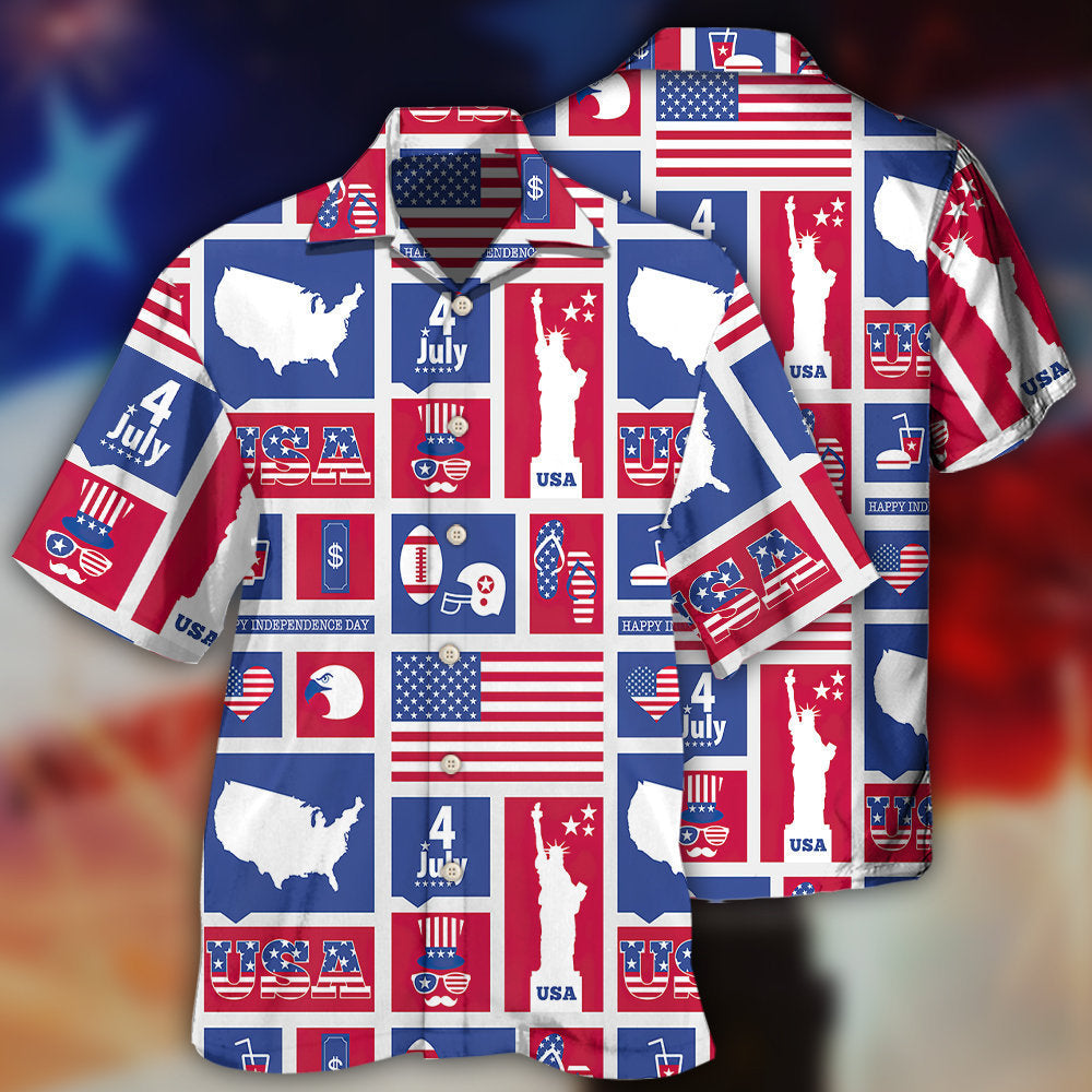 America Independence Day Happy America - Hawaiian Shirt