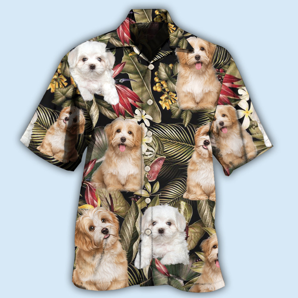 Havanese Dog Tropical Leaf Style - Hawaiian Shirt