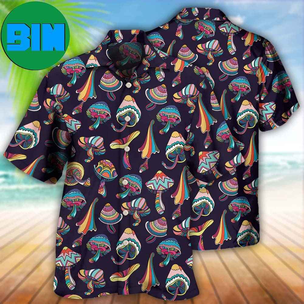 Hippie Mushroom Peace Love Life Style Summer Hawaiian Shirt