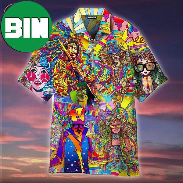 Hippie Music Colorful Summer Hawaiian Shirt