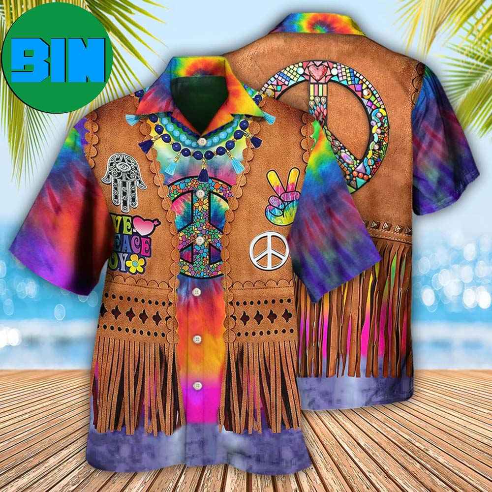 Hippie Peace Life Cowboy Style Cool Tropical Hawaiian Shirt