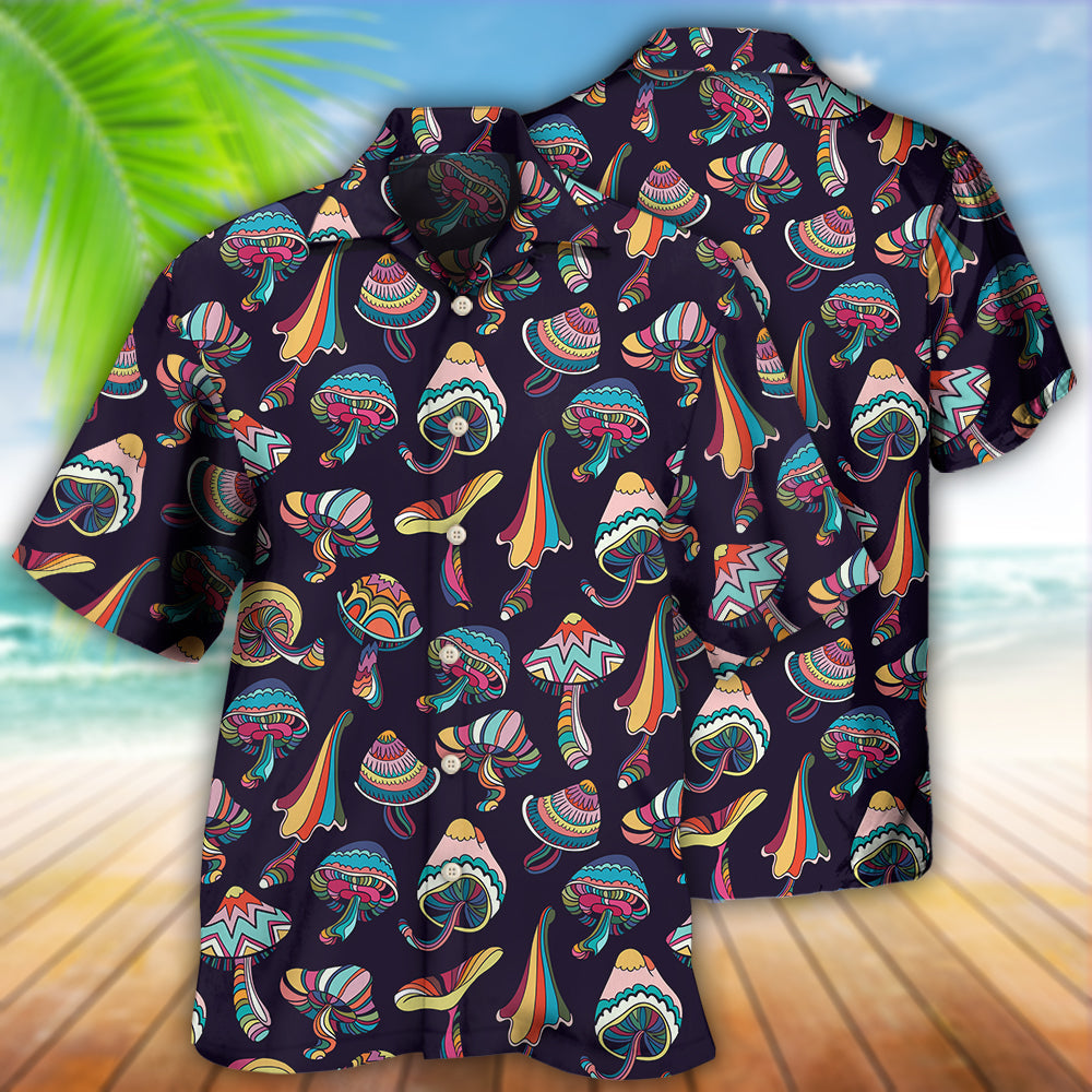 Hippie Mushroom Peace Love Life Style  - Hawaiian Shirt