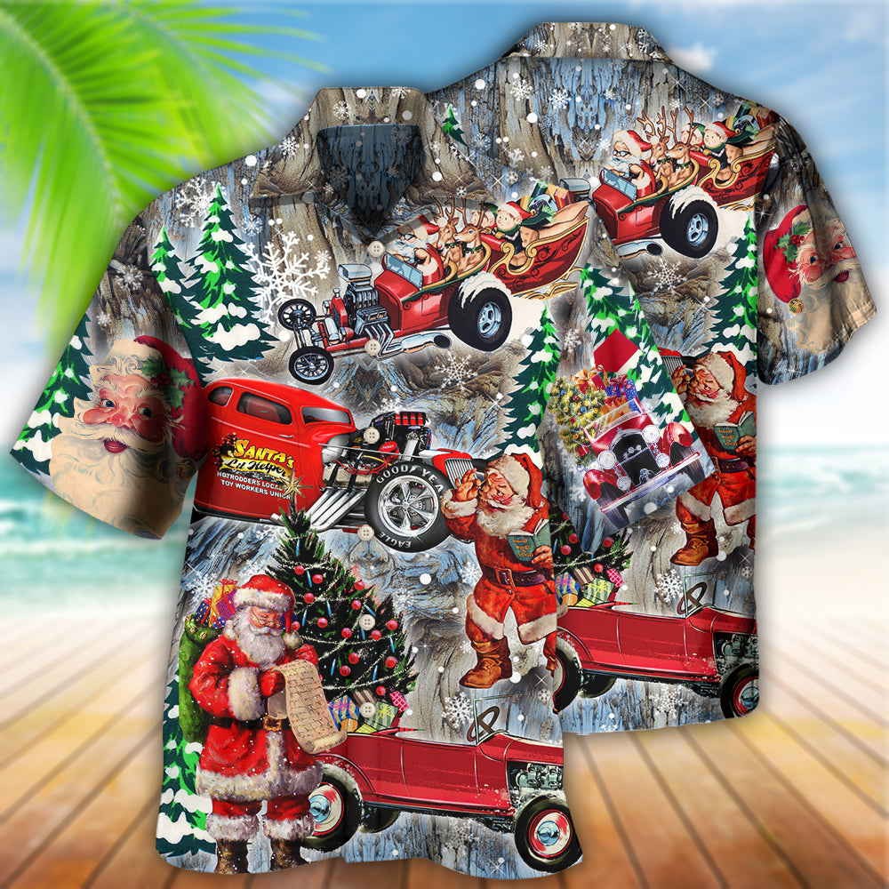 Hot Rod Merry Christmas Funny - Hawaiian Shirt