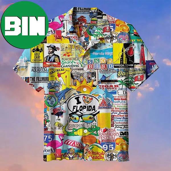 I Love Florida Summer Hawaiian Shirt