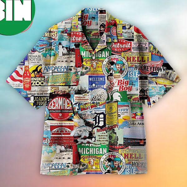 I Love Michigan Summer Hawaiian Shirt