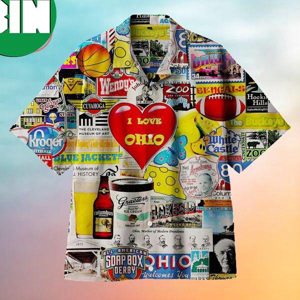 I Love Ohio Summer Hawaiian Shirt