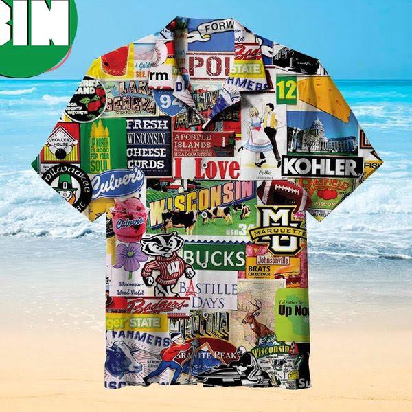 I Love Wisconsin Summer Hawaiian Shirt