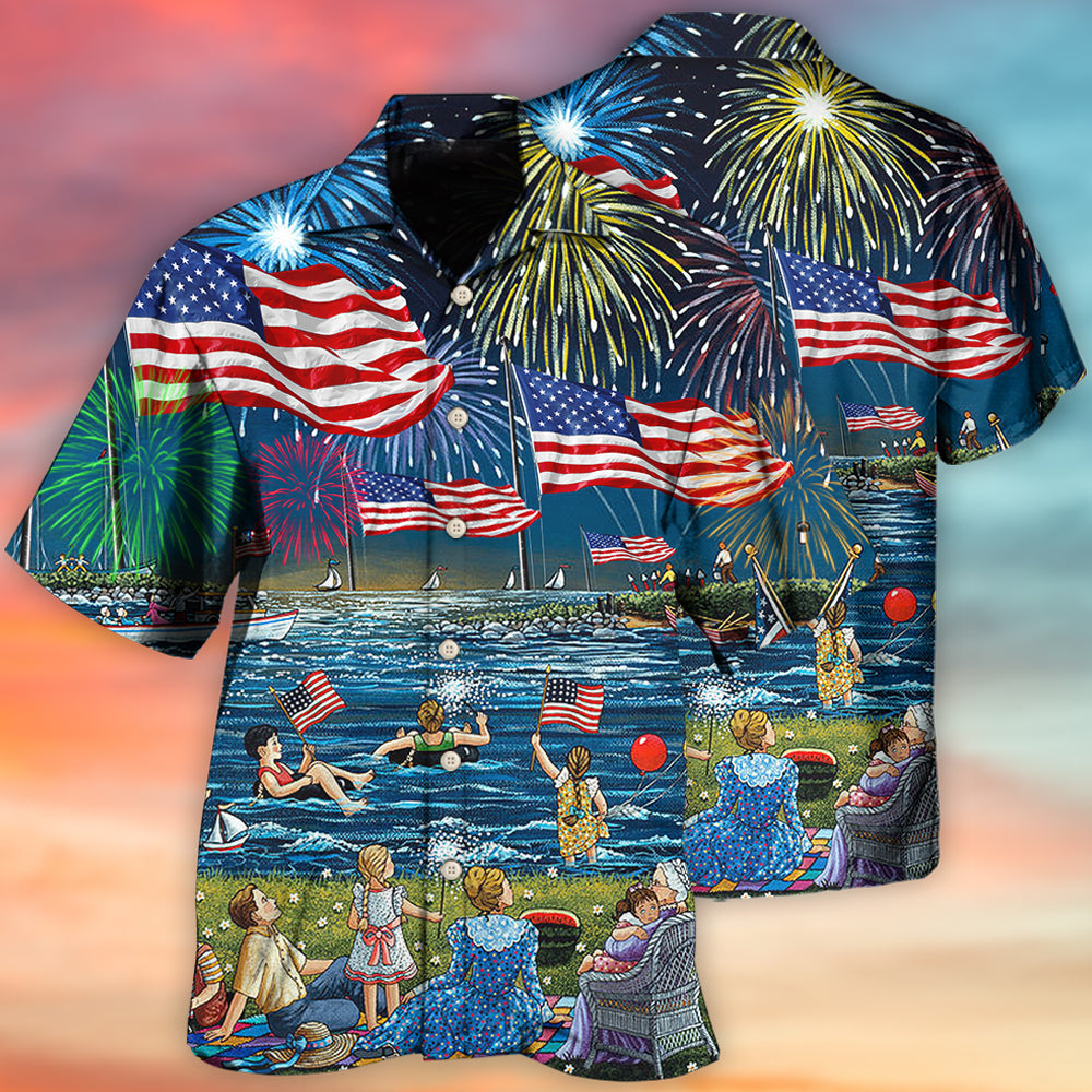 America Independence Day Fun Day - Hawaiian Shirt