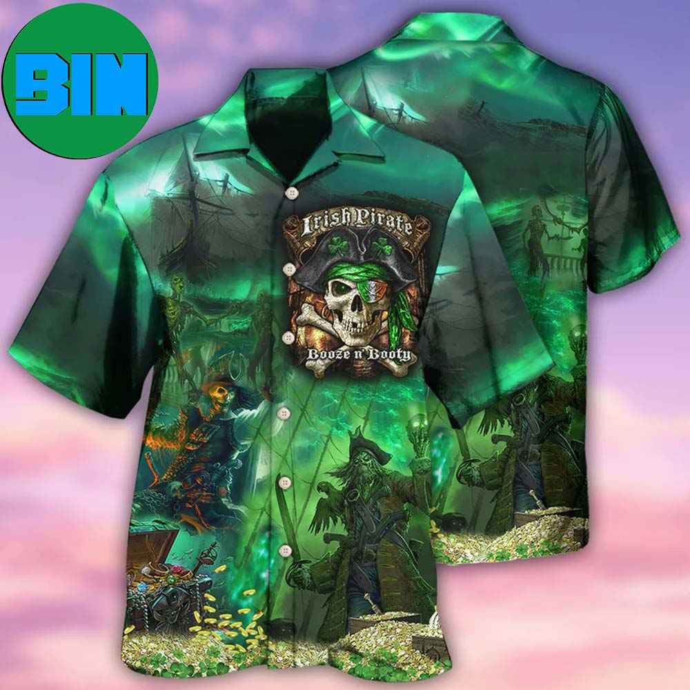 Irish Pirate Booze And Booty Beautiful Summer Hawaiian Shirt