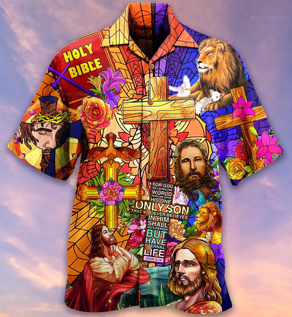 Jesus Lion And Flowers Cool - Hawaiian Shirt