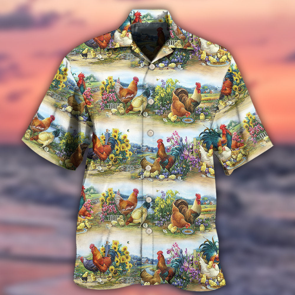 Chicken Family Countryside - Hawaiian shirt