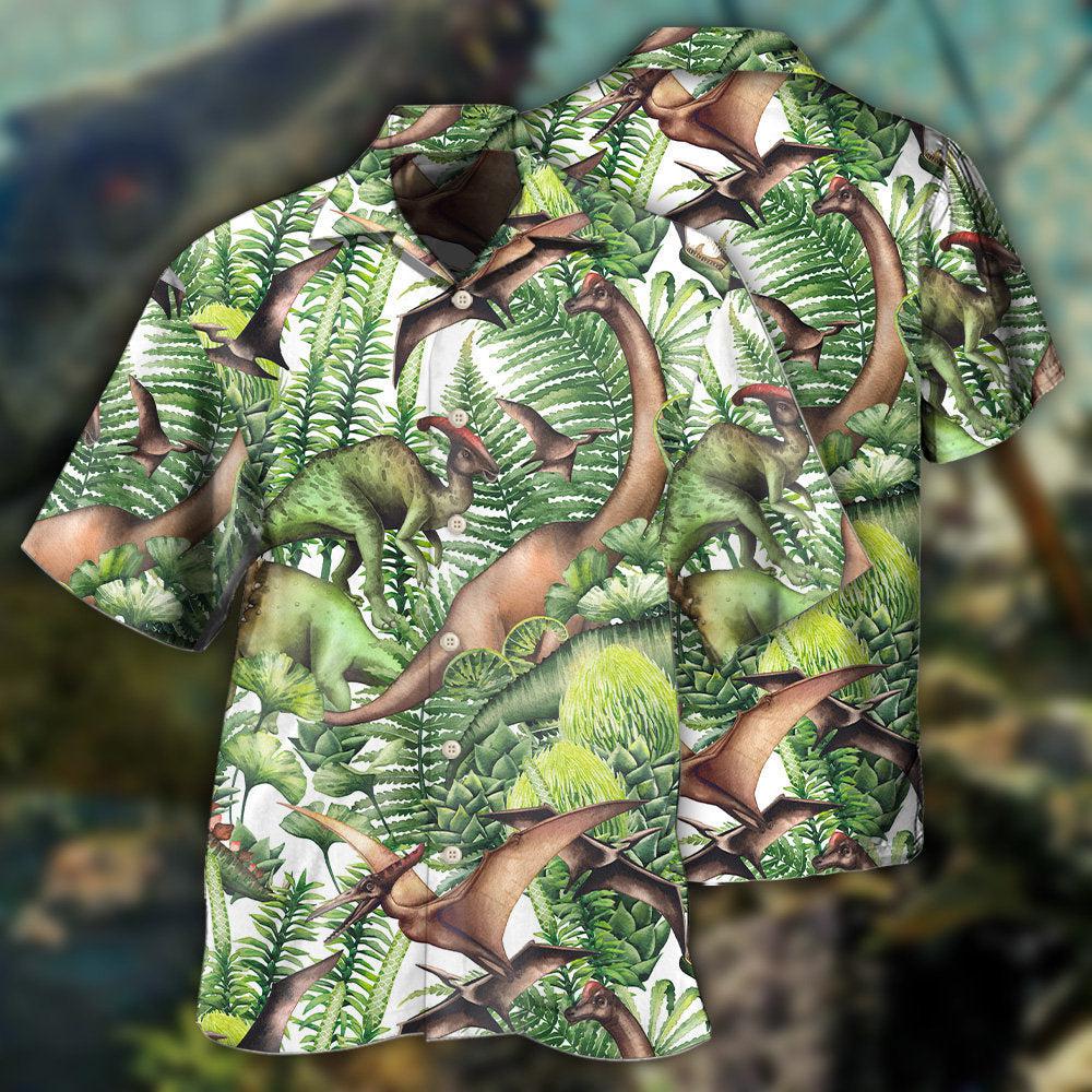 DinDinosaur Ancient World Green Style - Hawaiian Shirt