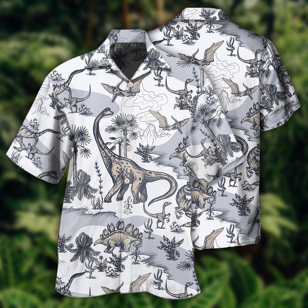 Dinosaur Prehistoric Era Art Style - Hawaiian Shirt
