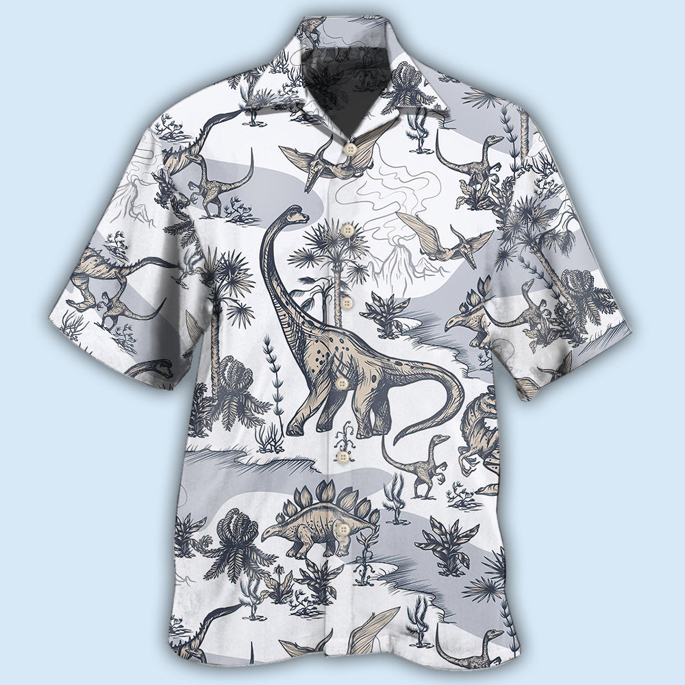 Dinosaur Prehistoric Era Art Style - Hawaiian Shirt