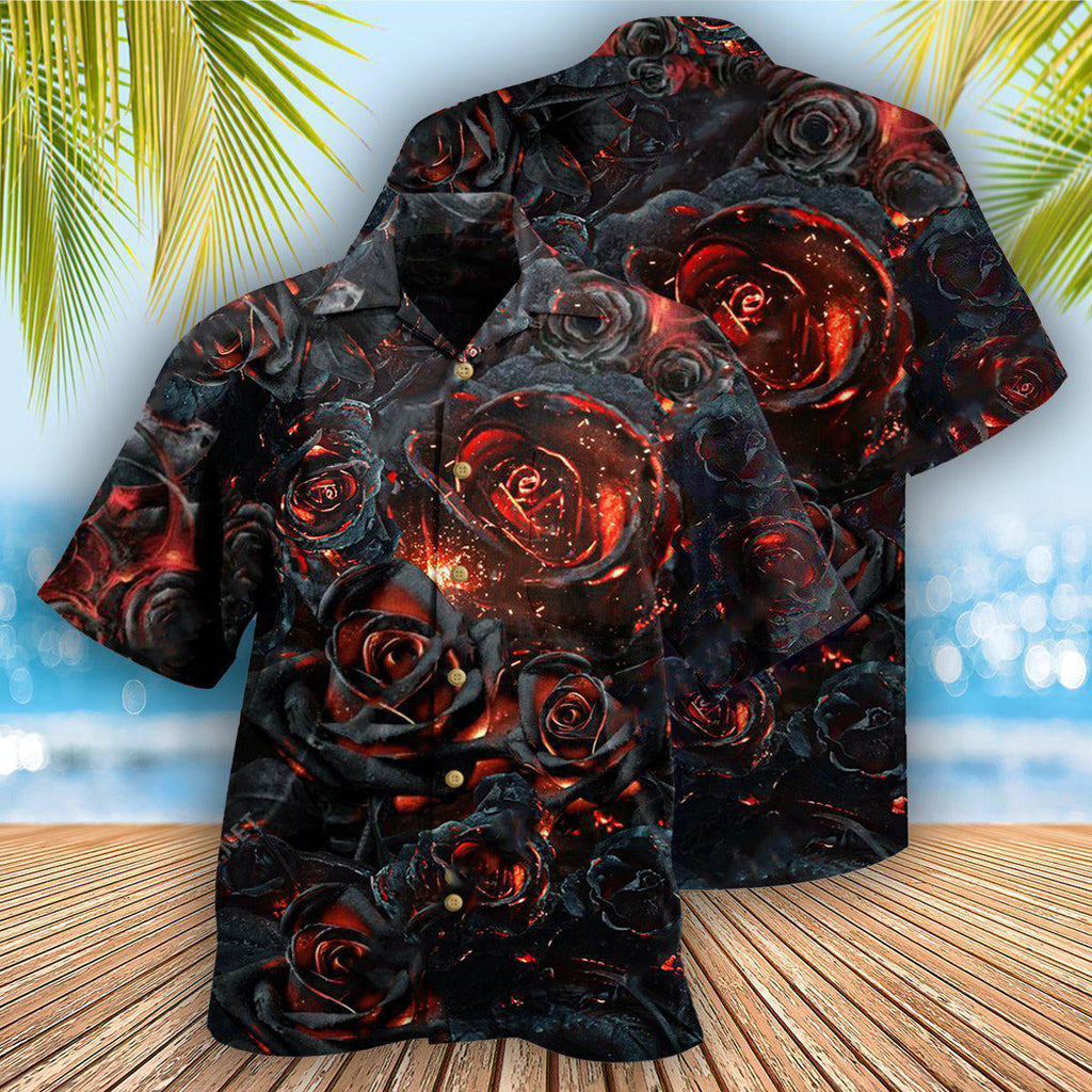 Rose Flowers Life Is Like Burning Rose - Hawaiian Shirt
