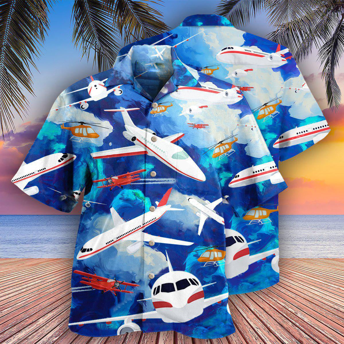Airplane Life Is Simple Eat Sleep Fly In Sky - Hawaiian Shirt